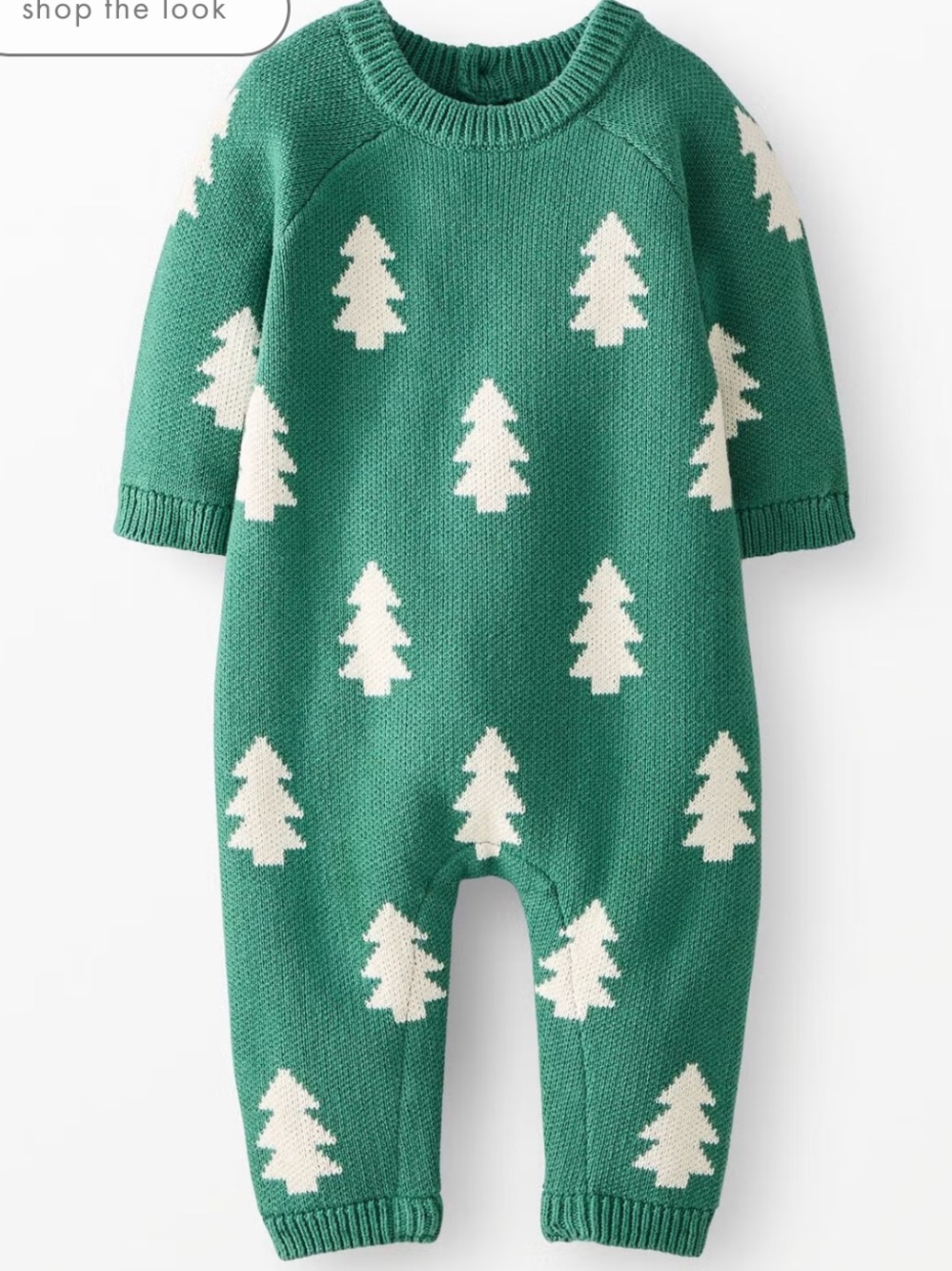 Hanna Andersson Baby Holiday Sweater Romper happy tree print